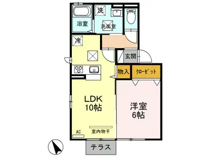 GRACE COURT(1LDK/1階)の間取り写真