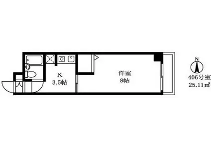 ロイヤルエクセレント学芸大(1K/4階)の間取り写真