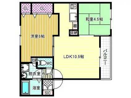 メゾンボヌール(2LDK/3階)の間取り写真