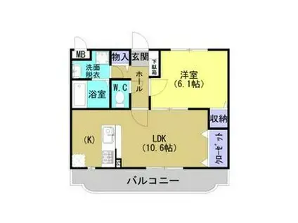 ユーミーリベルテ(1LDK/3階)の間取り写真