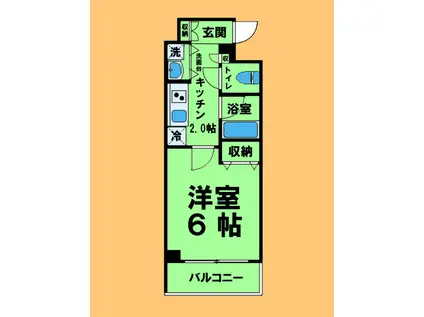 CREA花の木(1K/2階)の間取り写真