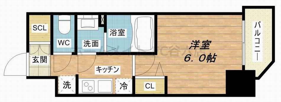 グランカリテ大阪城イースト(1K/5階)の間取り写真