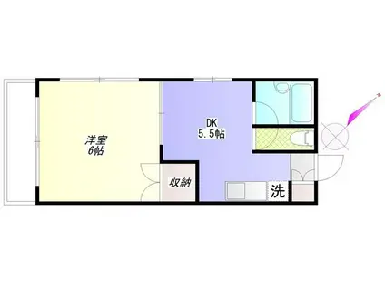 ブルーフォリスト2(1DK/1階)の間取り写真