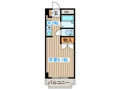 ハイツホワイトストーン(ワンルーム/2階)の間取り写真