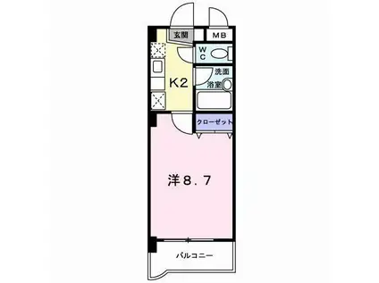 ソレイユ・ヒロ・上水前寺(1K/3階)の間取り写真