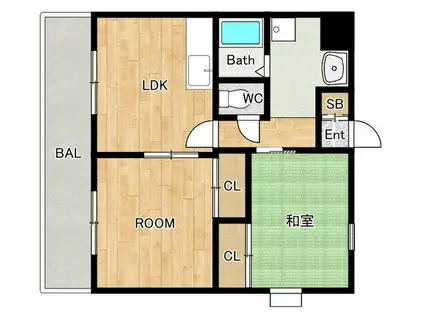 ロイヤルメゾンアドニス(2LDK/2階)の間取り写真
