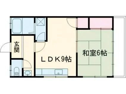 松枝マンション(1DK/2階)の間取り写真