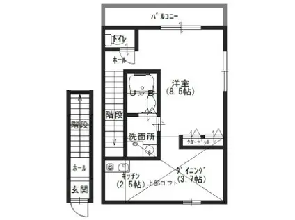 レグルス新明(1DK/1階)の間取り写真