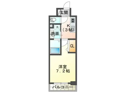 ラフィーネ(1K/3階)の間取り写真