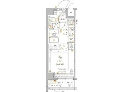 レアライズ武蔵小杉(1K/6階)の間取り写真