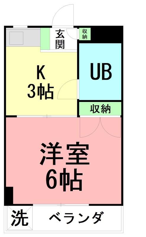 シトロンデ桜台(1K/2階)の間取り写真