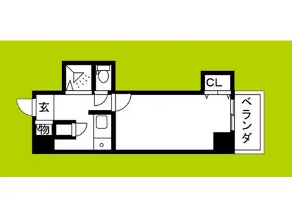 地下鉄四つ橋線 玉出駅 徒歩1分 8階建 築40年(1K/4階)の間取り写真
