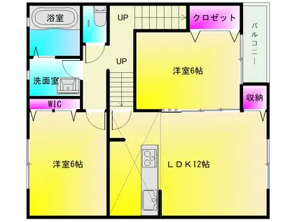 アミティエ西山本(2LDK/2階)の間取り写真