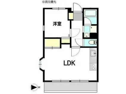 エルム大倉山第9(1LDK/1階)の間取り写真