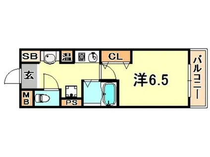 ウィズダムスクウェア(1K/5階)の間取り写真