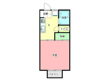 あけぼのコーポC棟(1K/2階)の間取り写真
