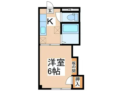 ノビレッジ(1K/1階)の間取り写真