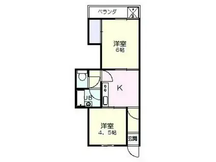 玉木マンション(2K/5階)の間取り写真