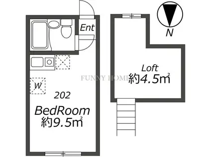 シャノアール明大前B(ワンルーム/2階)の間取り写真