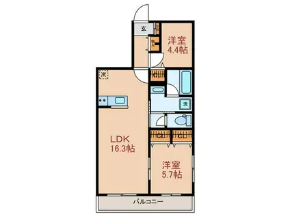ベルグ文京千駄木(2LDK/1階)の間取り写真