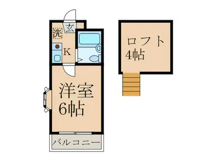 シティパレス東久留米II(1K/2階)の間取り写真