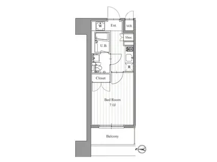 プライマル森下(1K/14階)の間取り写真