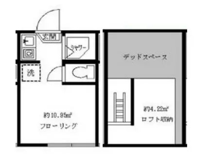 フェリスシープ(ワンルーム/2階)の間取り写真
