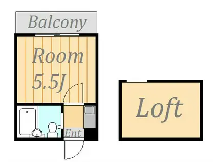 グリーンハイツ西鶴間(1K/2階)の間取り写真