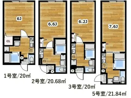 AMBITION南栗原(1K/3階)の間取り写真