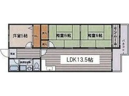 エバーグリーン住吉(3LDK/3階)の間取り写真