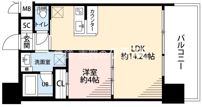 プレジオ大正(1LDK/12階)の間取り写真