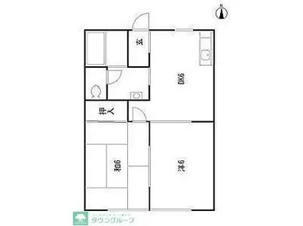 イーストフジ(2DK/2階)の間取り写真