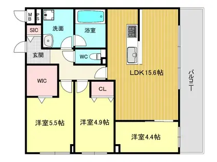 ブライトガーデン(3LDK/1階)の間取り写真