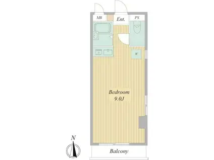 スカイプラザ中野(ワンルーム/2階)の間取り写真