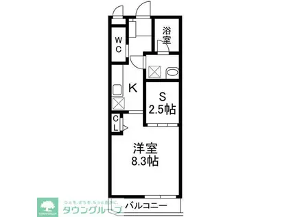 VIVACE VI(1SK/3階)の間取り写真