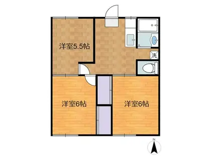 第5クレスト吉原(3DK/2階)の間取り写真