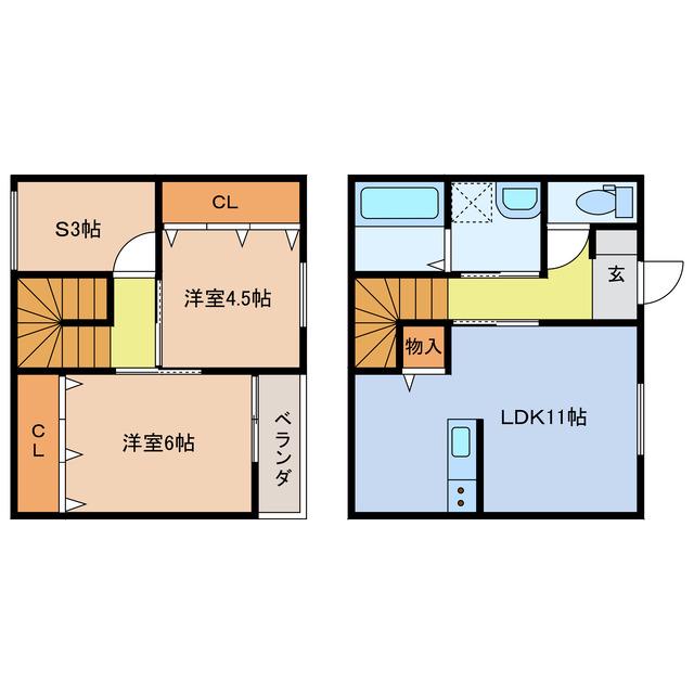 PARK HOUSE(2SLDK/1階)の間取り写真