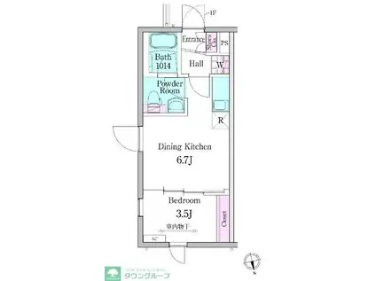 デュオメゾン高円寺駅前(1DK/2階)の間取り写真