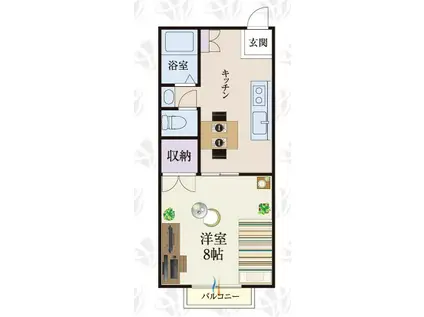 BCASA本庄RE-BORN(1DK/2階)の間取り写真