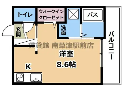 インテグラルNANGO(ワンルーム/3階)の間取り写真