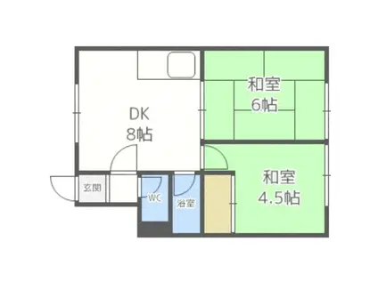 コーポファミリア(2LDK/1階)の間取り写真