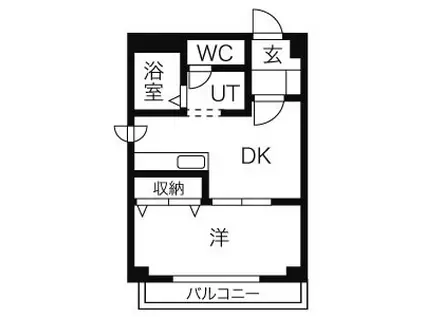 藤屋ビルII(1LDK/3階)の間取り写真