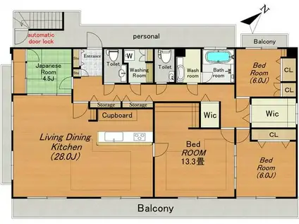 アーバンコート西麻布(4LDK/3階)の間取り写真