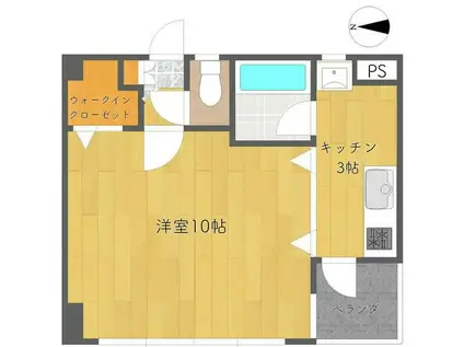 アーバンモリ5(1K/4階)の間取り写真