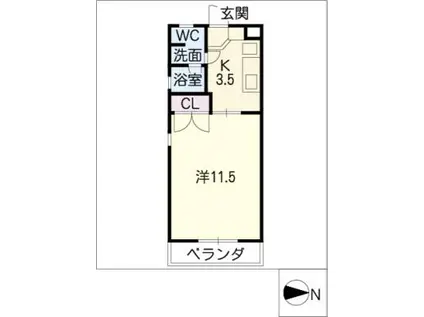 みつわシティマンション(1K/3階)の間取り写真