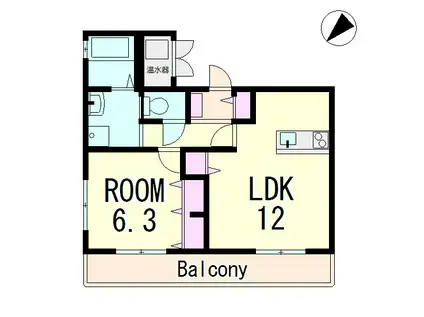 プリモヴィータII(1LDK/1階)の間取り写真