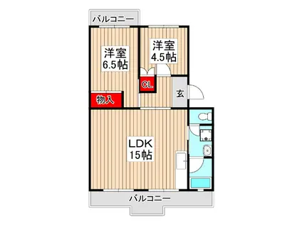 グランメール白幡II(2LDK/2階)の間取り写真