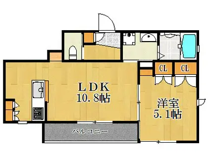 MAISON IKEBATA(1LDK/4階)の間取り写真