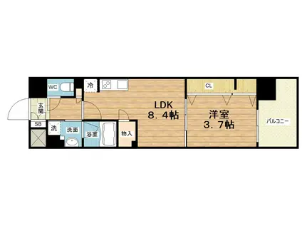 アーバネックス同心II(1LDK/14階)の間取り写真