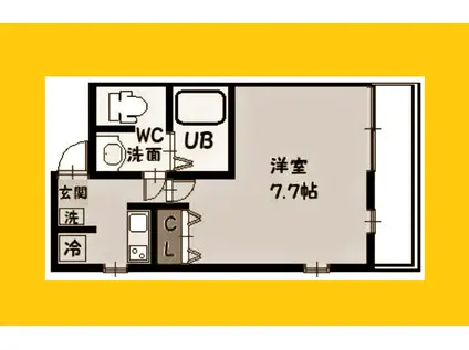 YOKOHAMA BAY ウエスト(1K/1階)の間取り写真